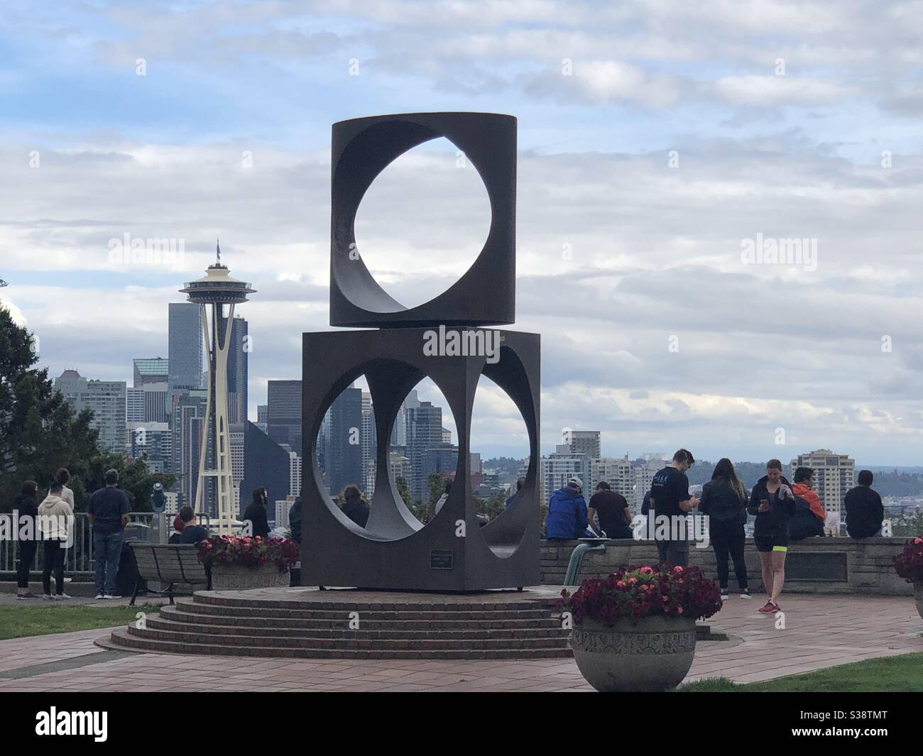 Vue sur la Space Needle depuis Kerry Park, Queen Anne Hill Seattle Banque D'Images