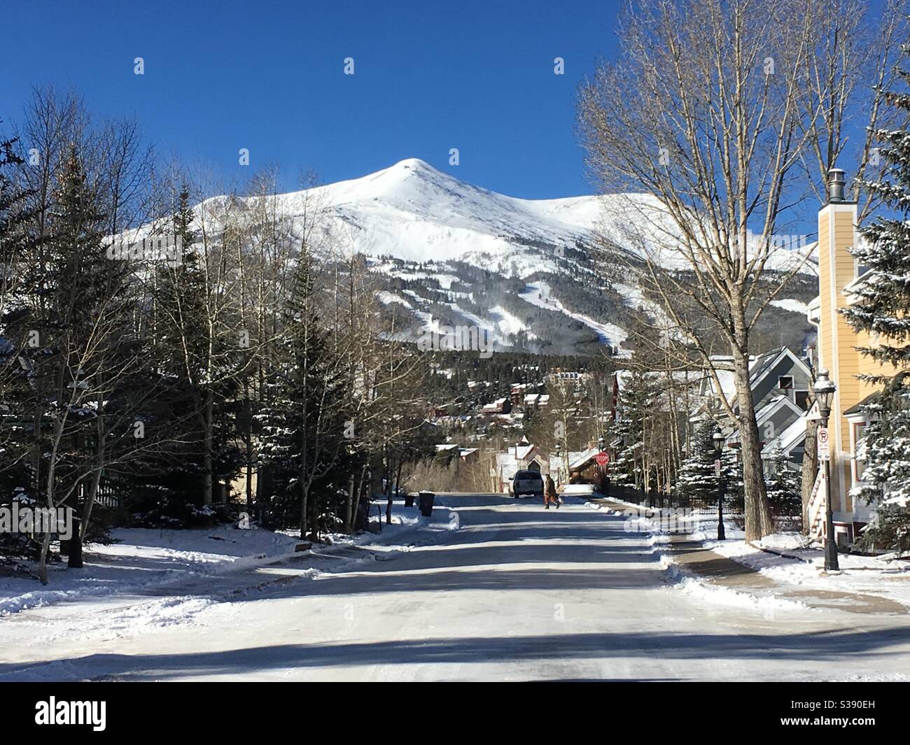 Breckenridge, CO, vue d'hiver Banque D'Images