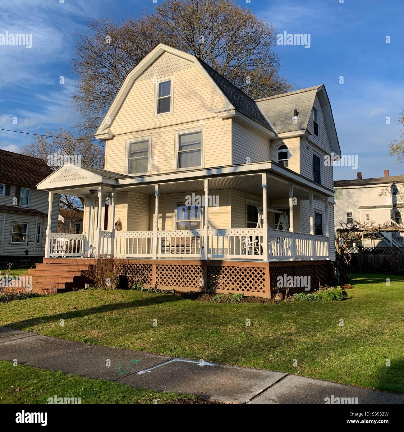Une maison à Greenfield, Massachusetts, États-Unis - Image de stock capturée avec un smartphone
