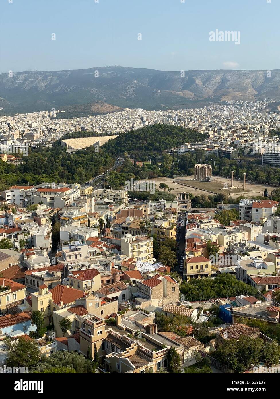 Athènes, Grèce - vue depuis la colline de l'Acropole Banque D'Images