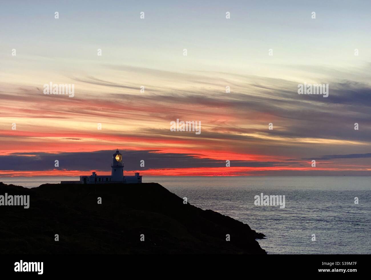 Sunset, Strumble Head, Pembrokeshire Banque D'Images