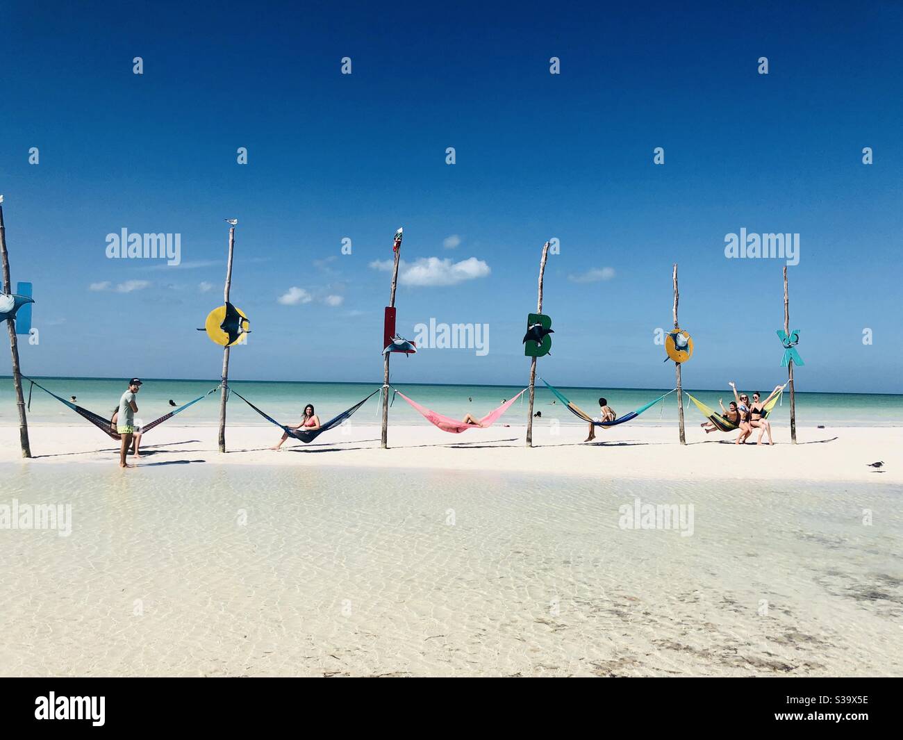 DAT à la plage Mexico Isla holbox Banque D'Images