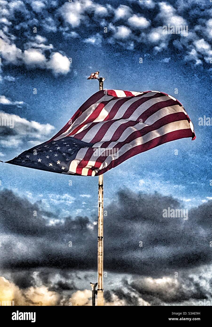 American flag flying Banque D'Images