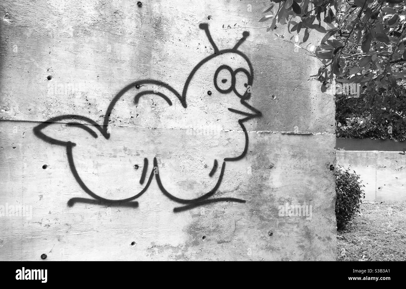 Graffiti d'un escargot ou d'un ver ? Banque D'Images