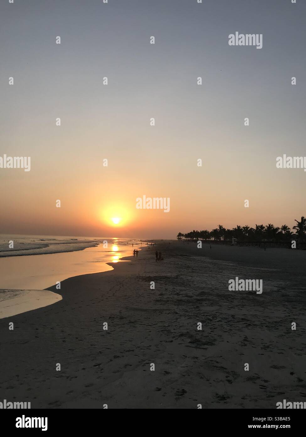 Coucher de soleil sur la plage de Salalah, Oman Banque D'Images