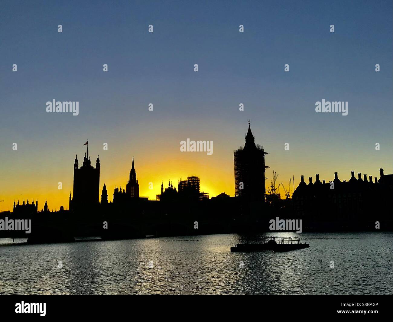 Silhouette Londres paysage Banque D'Images