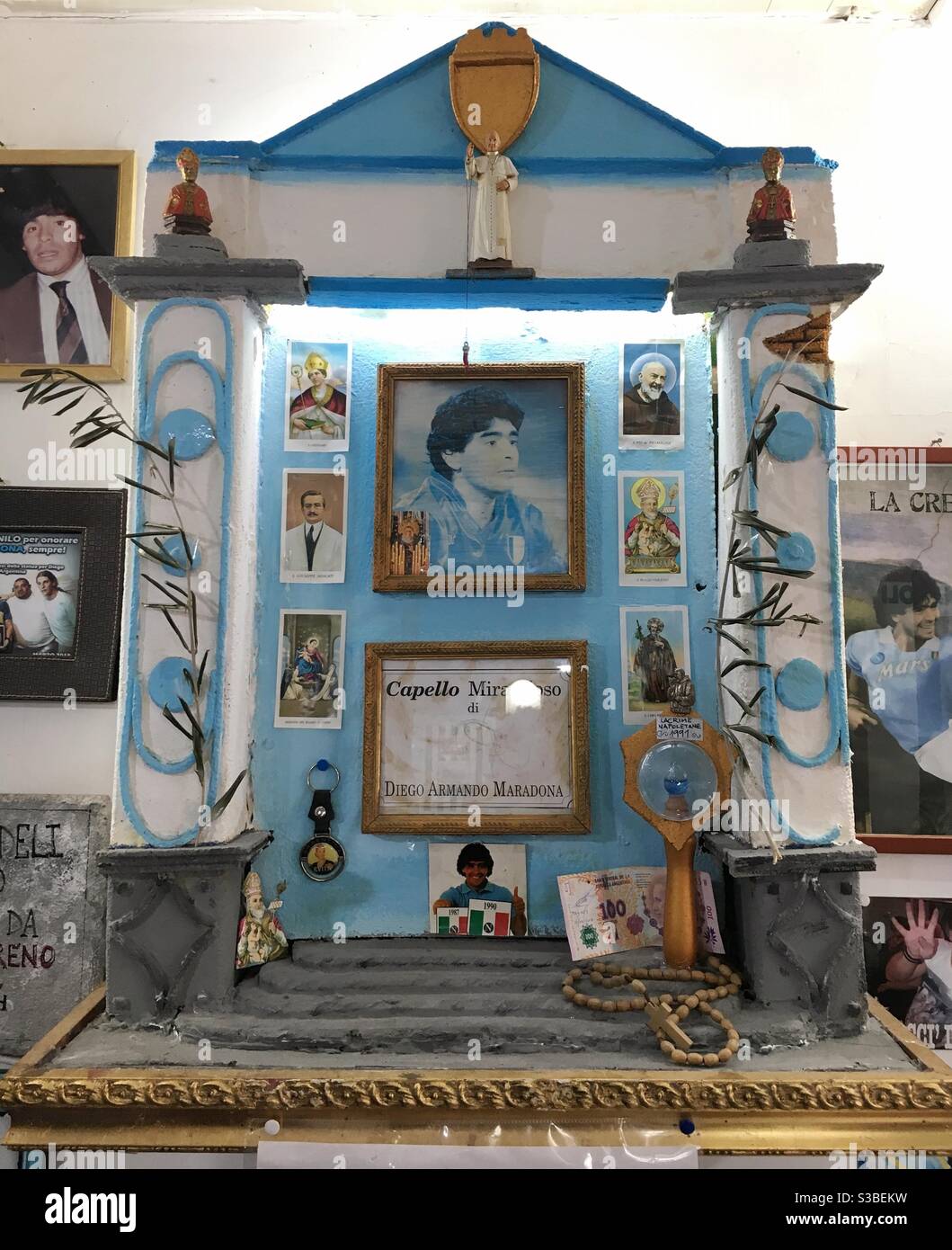 Sanctuaire pour Diego Maradona à Naples, Italie Banque D'Images