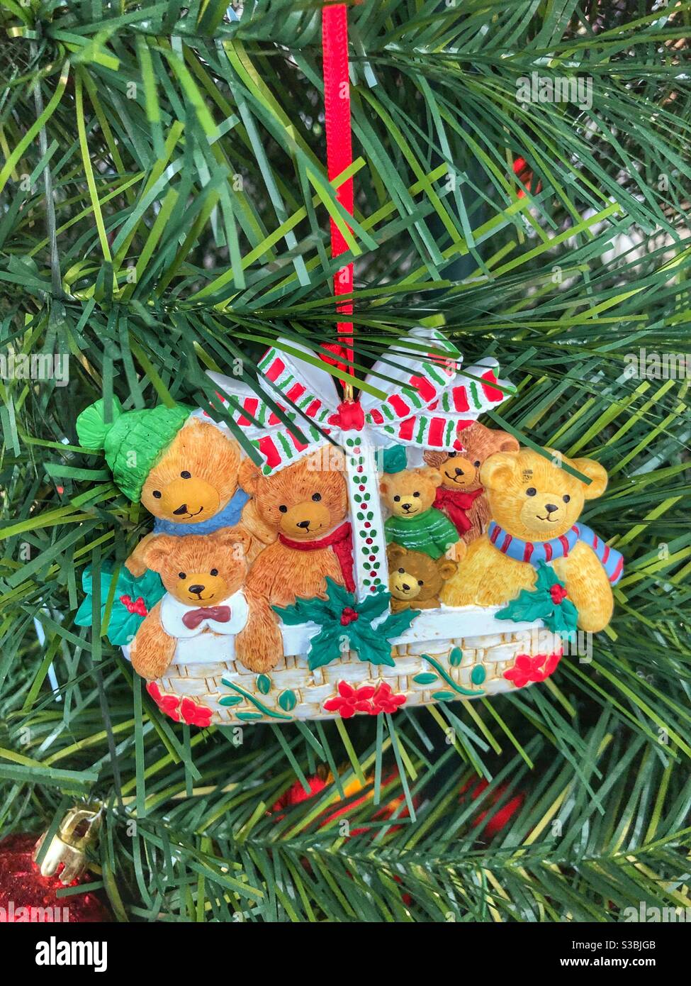 Décoration de Noël ours en peluche. Banque D'Images