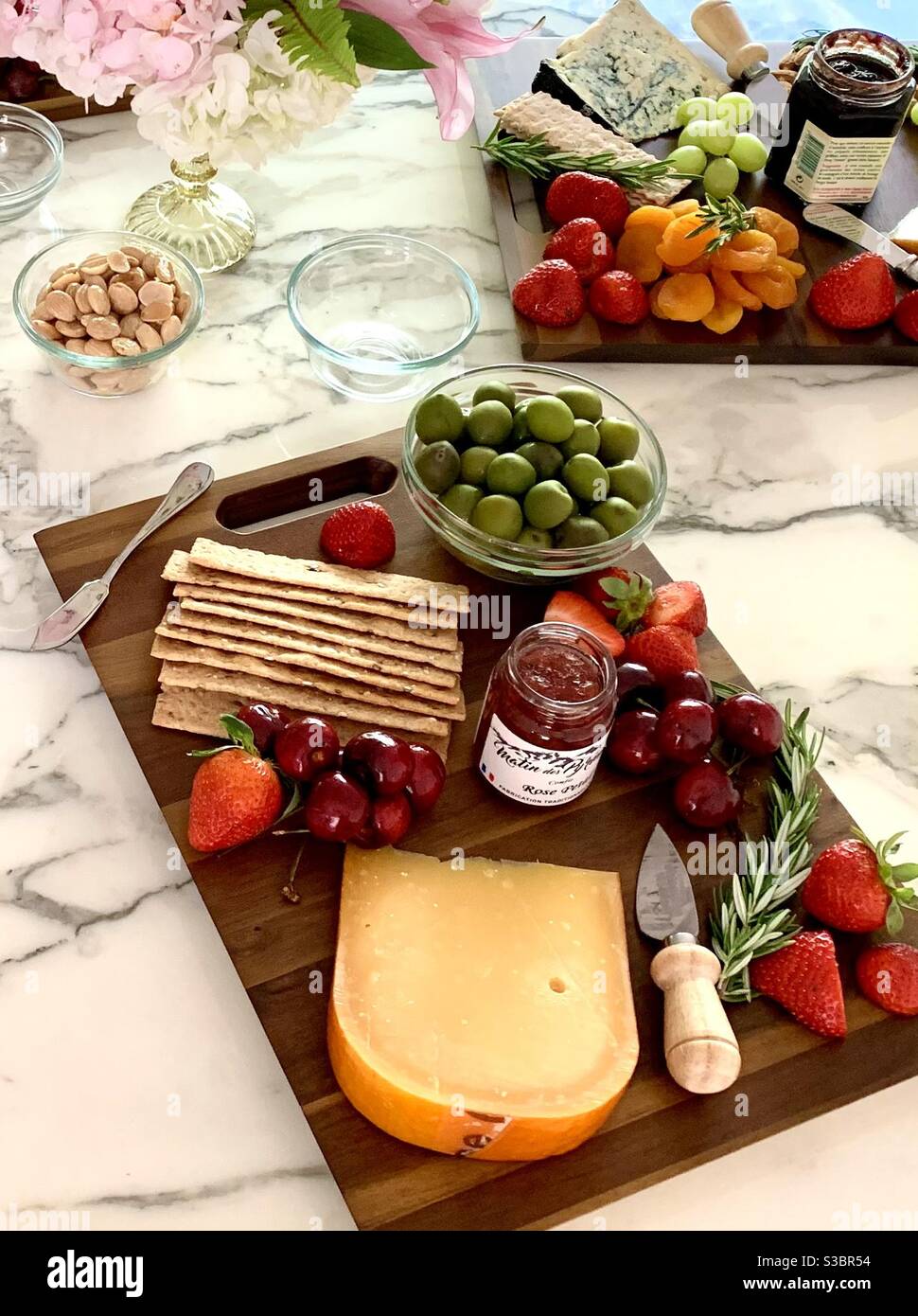 Planches à fromage pour la fête Banque D'Images