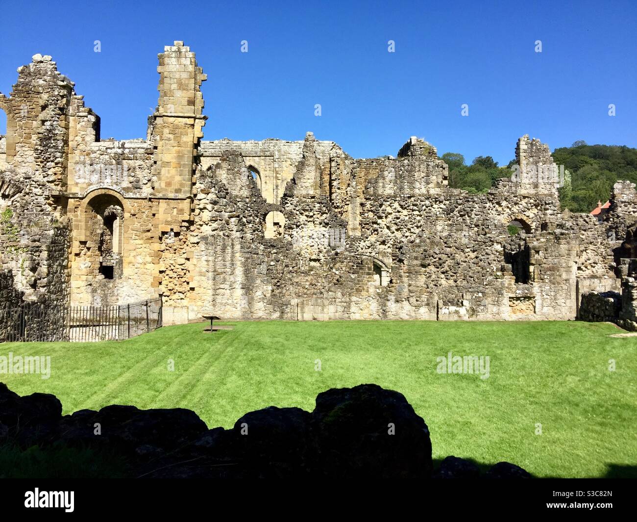 L'abbaye de Rievaulx, une abbaye cistercienne située près de Helmsley dans le parc national des Moors de North York Banque D'Images