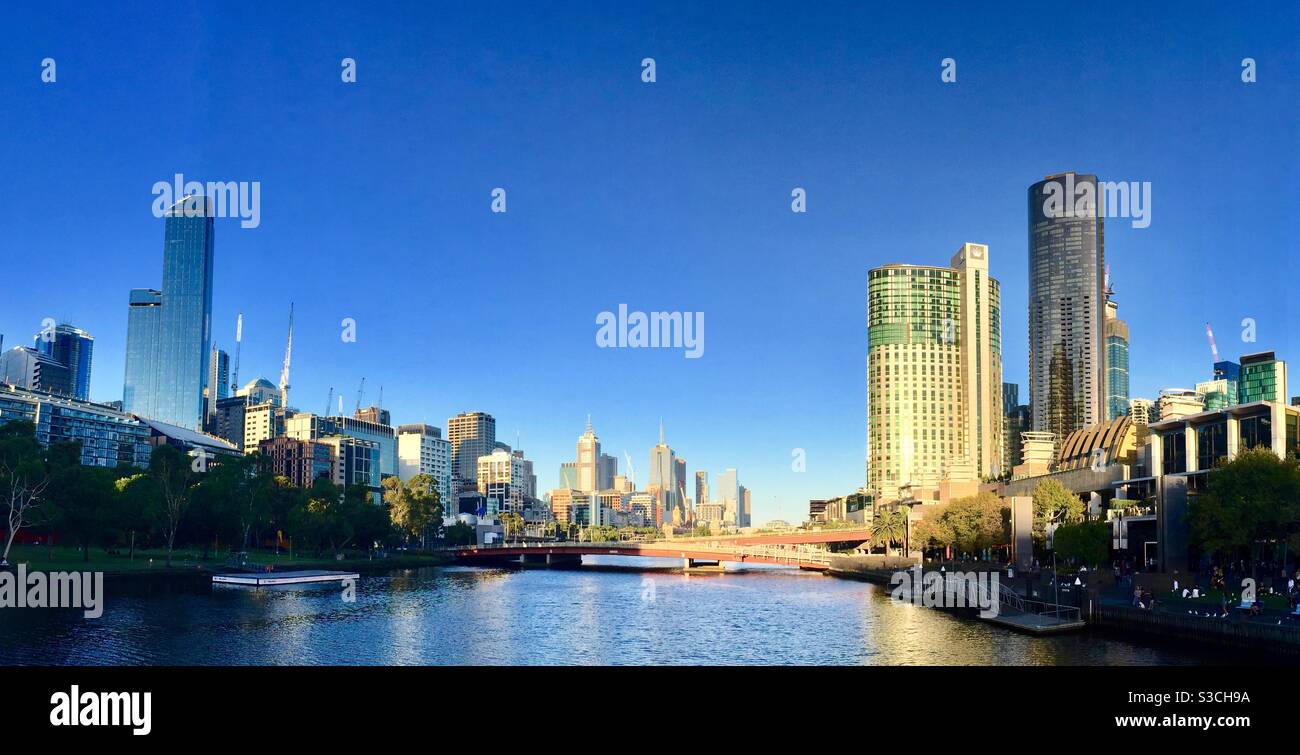 Yarra River dans la ville Melbourne Australie Banque D'Images