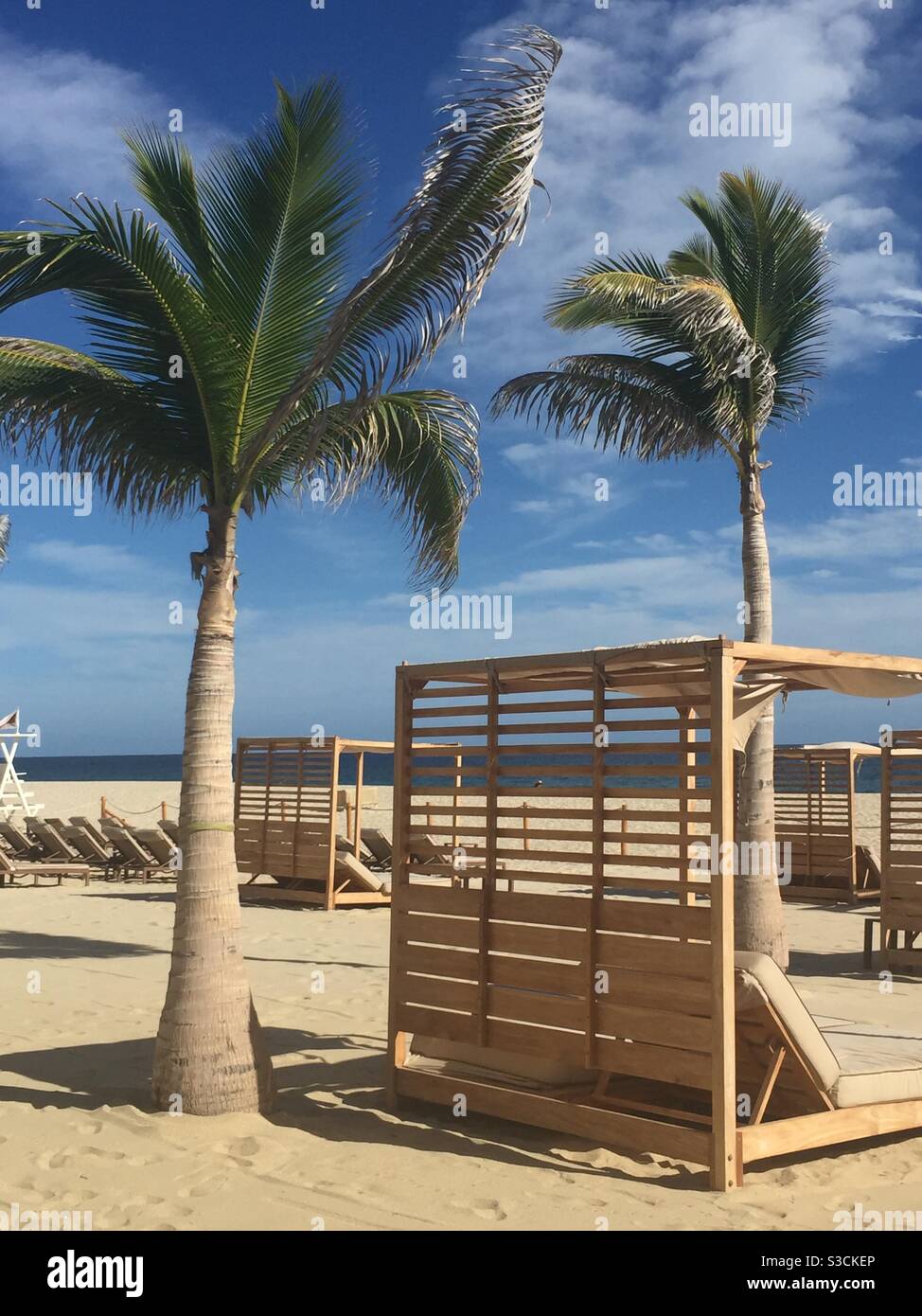 Cabanas de plage au Mexique Banque D'Images