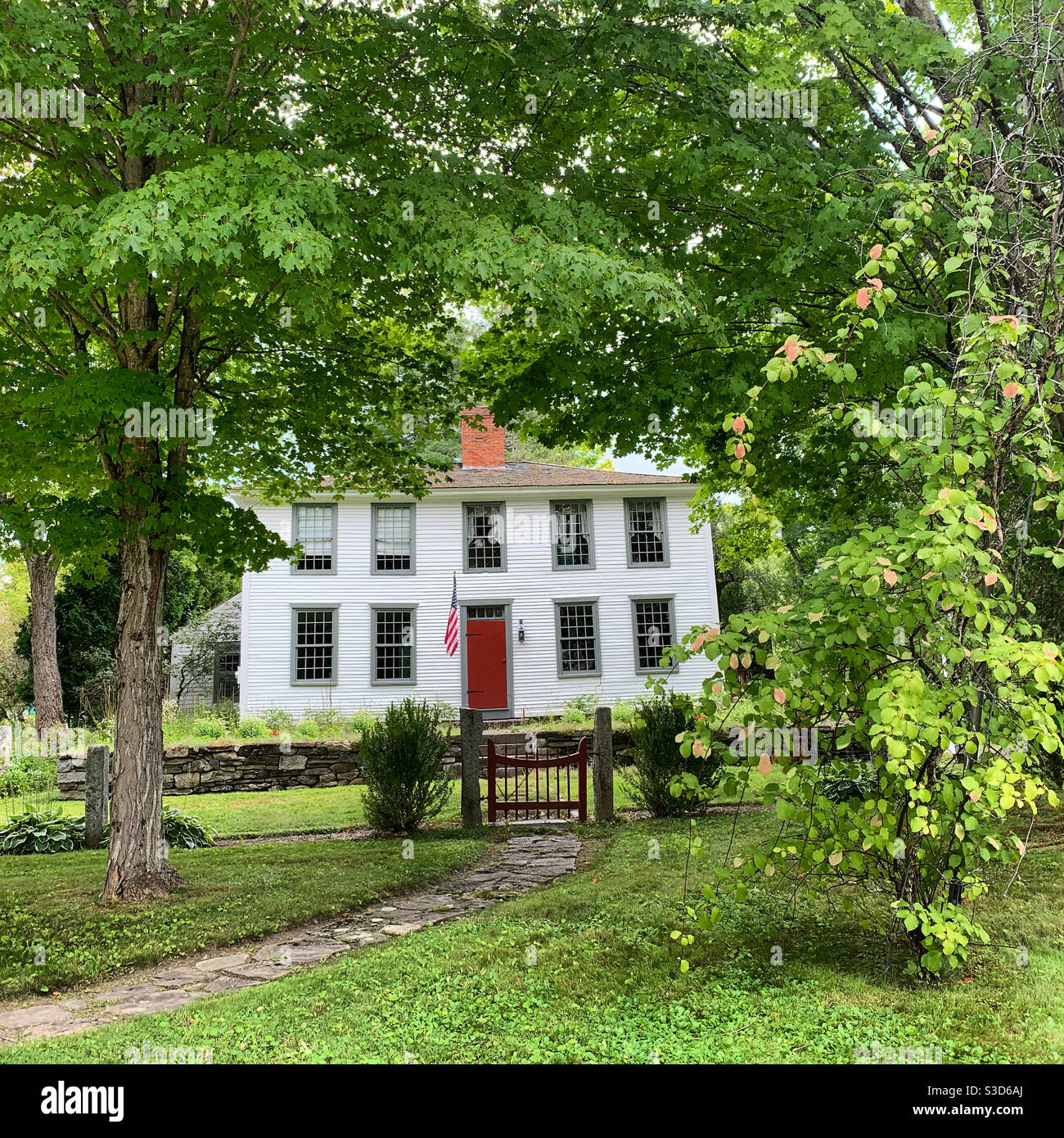 Vue d'été d'une maison à Haverhill, Grafton County, New Hampshire, États-Unis Banque D'Images