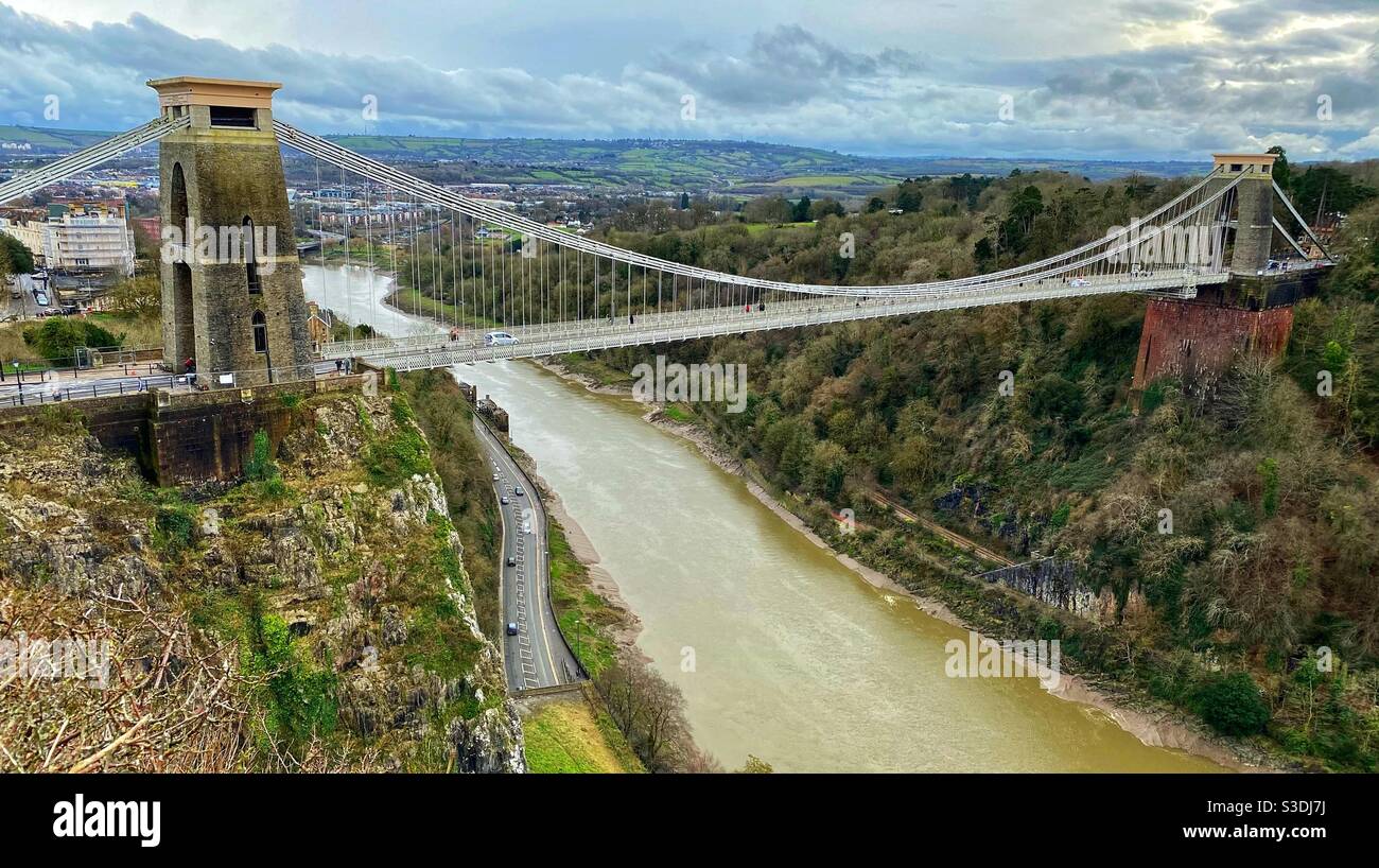 Pont suspendu Clifton. Bristol. - Image de stock capturée avec un smartphone