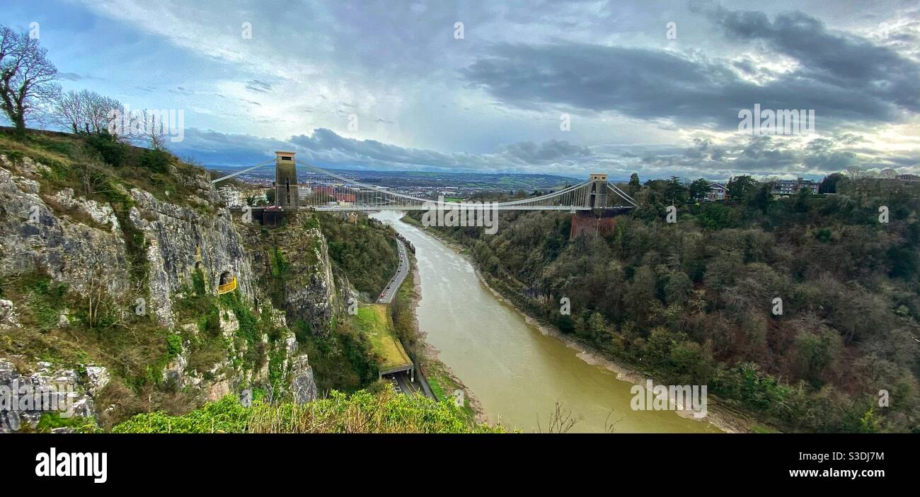 Pont suspendu Clifton. Bristol. - Image de stock capturée avec un smartphone