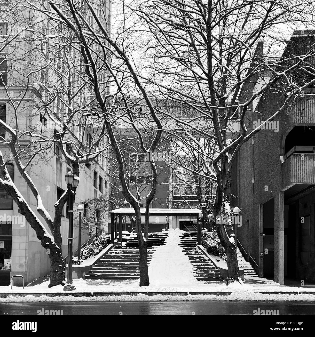 Dans la ville d'hiver Banque D'Images