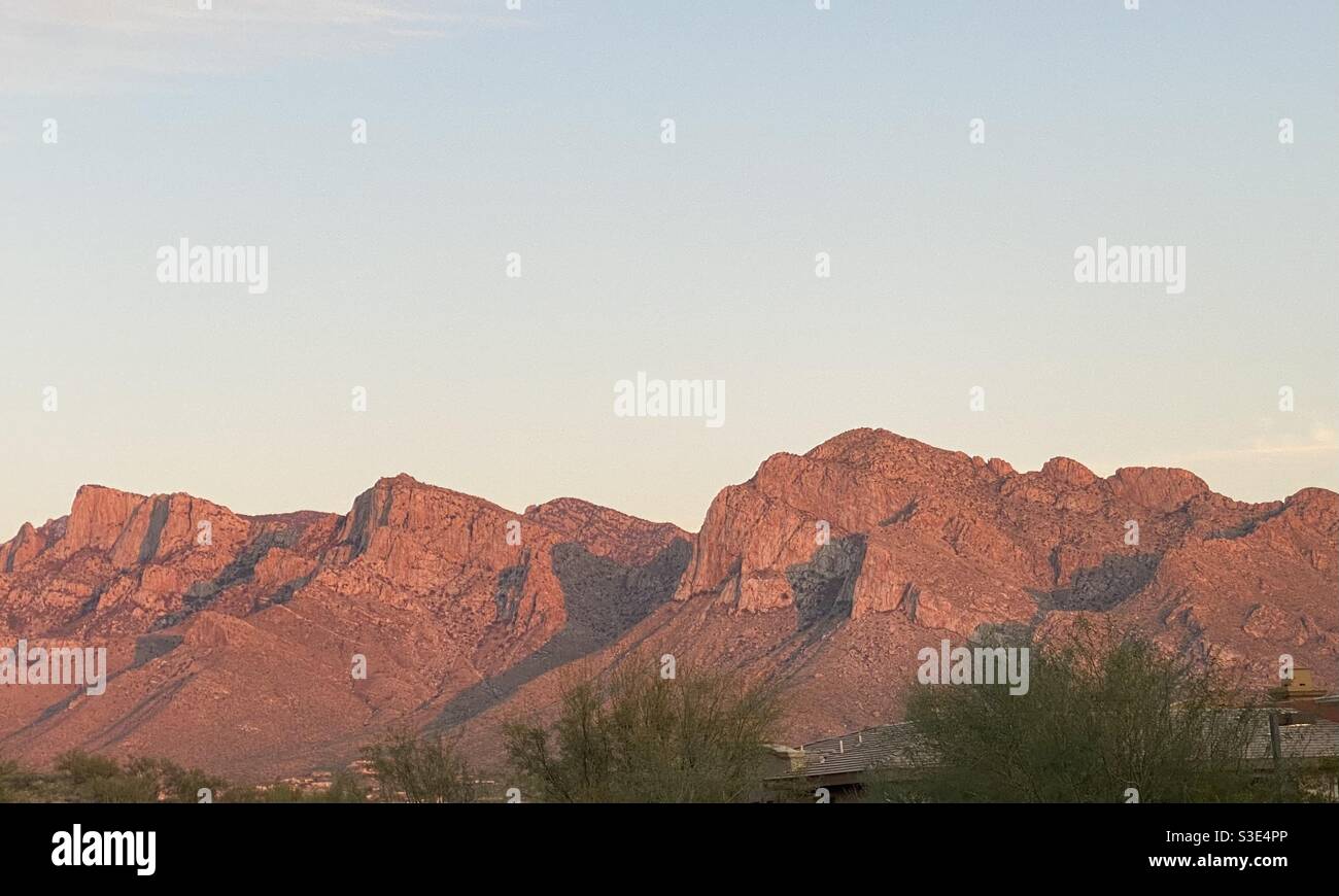 Montagnes de Tucson au coucher du soleil Banque D'Images