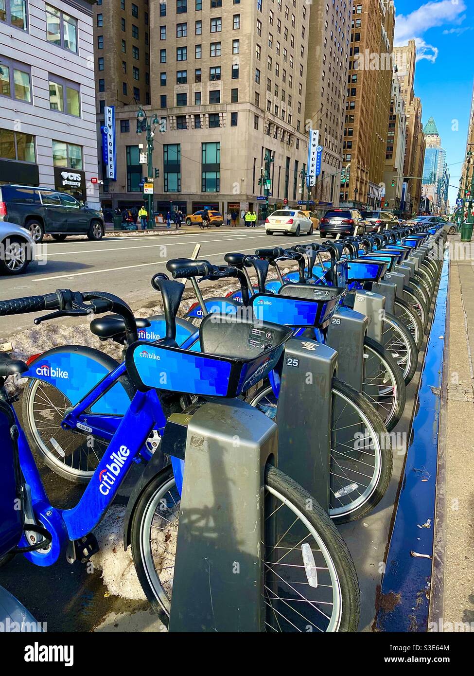 Citi Bikes Location de vélos à NYC, Etats-Unis - Image de stock capturée avec un smartphone