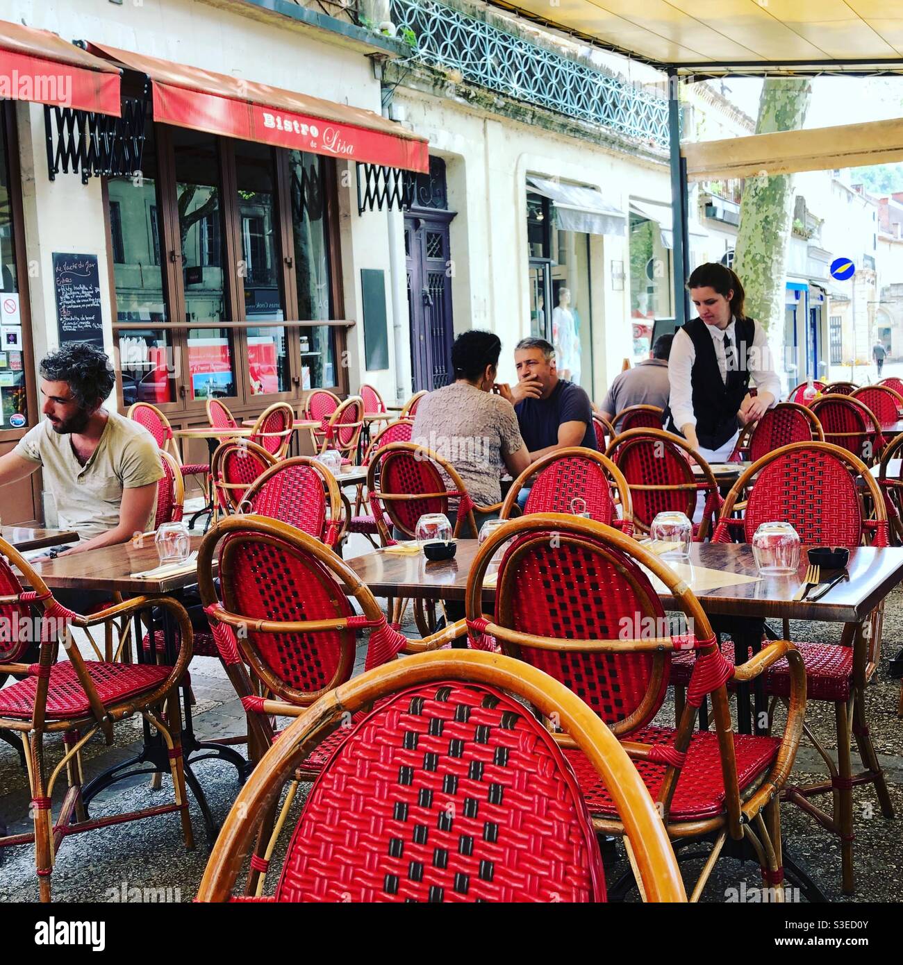 La vie des cafés français Banque D'Images