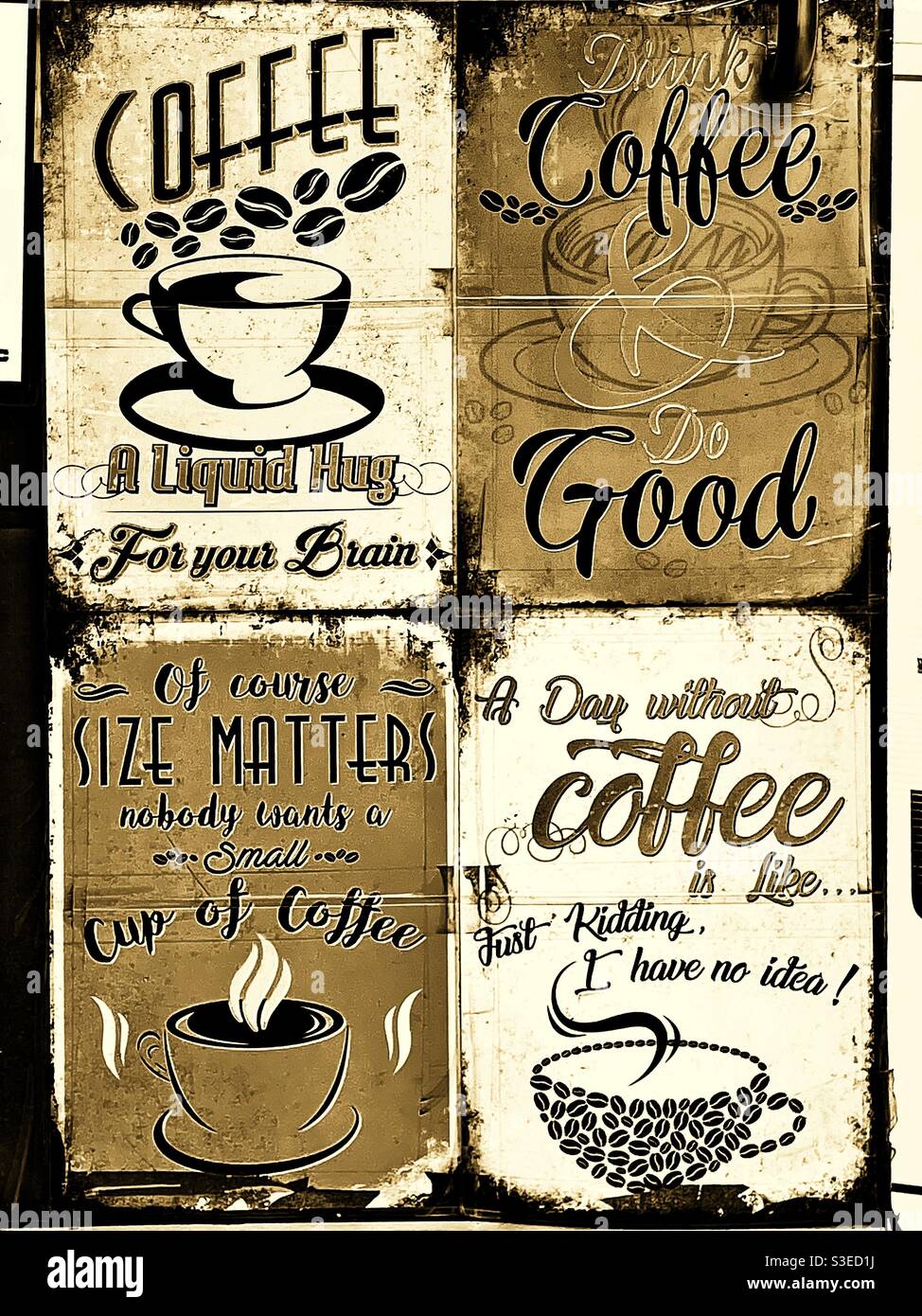 Panneaux vintage sépia Banque D'Images