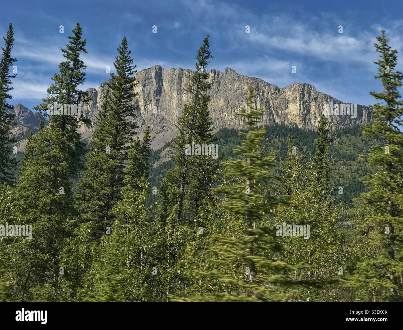Mt. Yamnuska dans les Rocheuses canadiennes. Kananaskis, Alberta, Canada. Banque D'Images