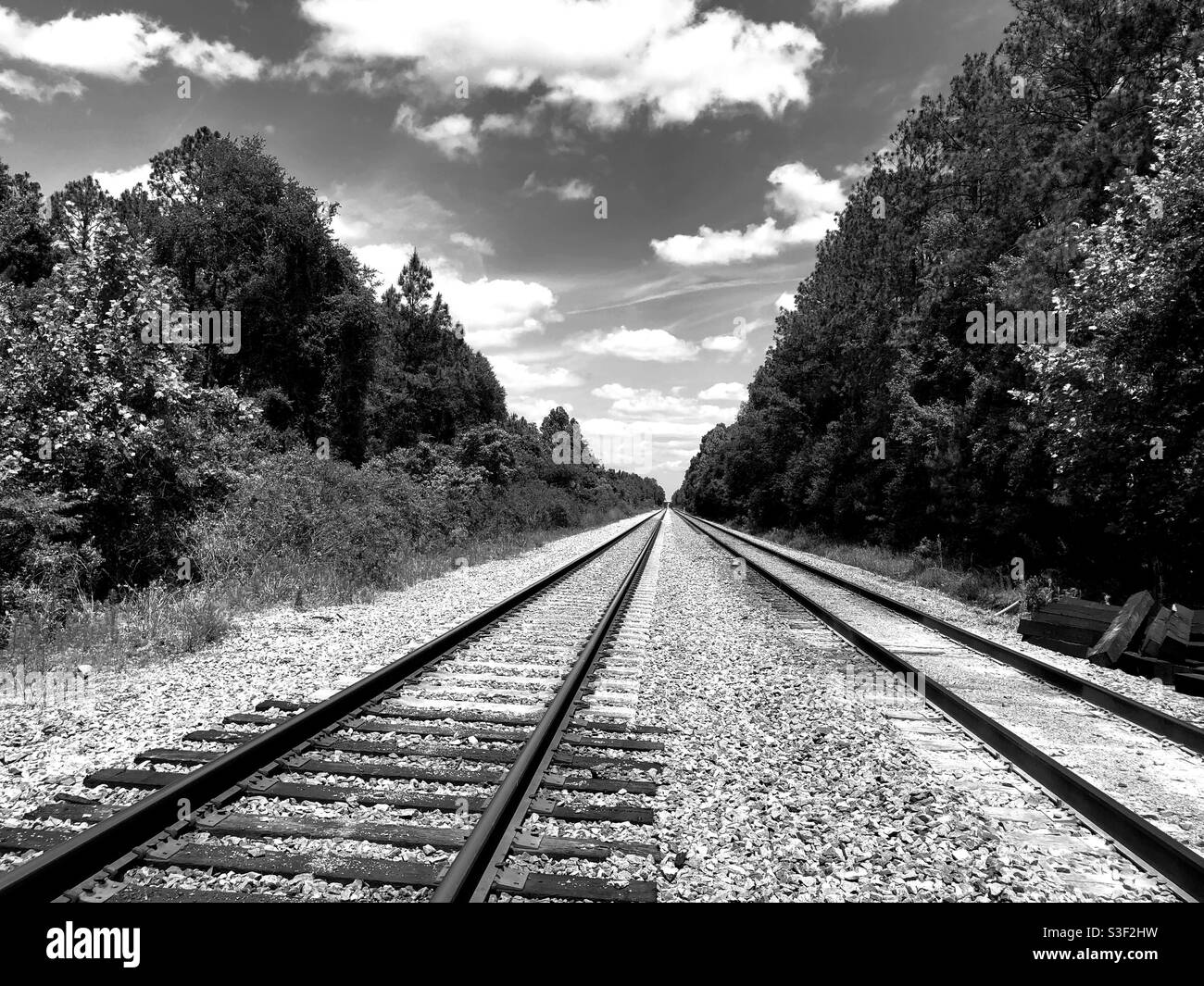 Les voies ferrées de Baldwin Florida, près de Jacksonville. Banque D'Images
