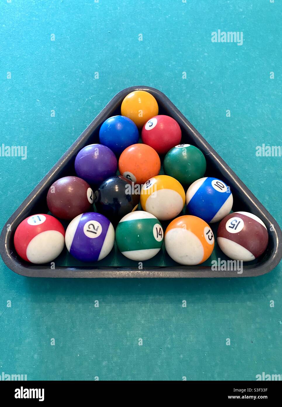 Jeu de boules de billard à l'intérieur du triangle Banque D'Images
