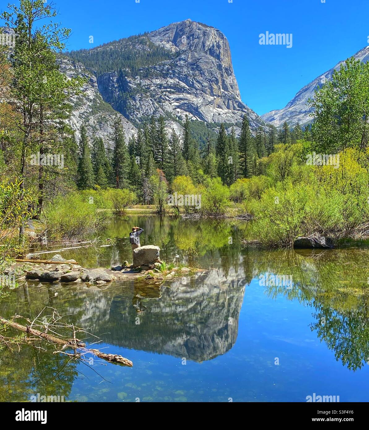 Mirror Lake dans le Parc National de Yosemite Banque D'Images