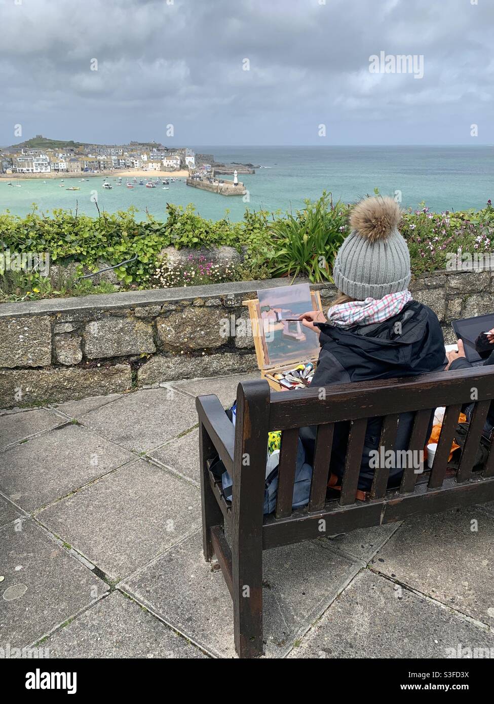 Peinture en plein air Cornwall St Ives Banque D'Images