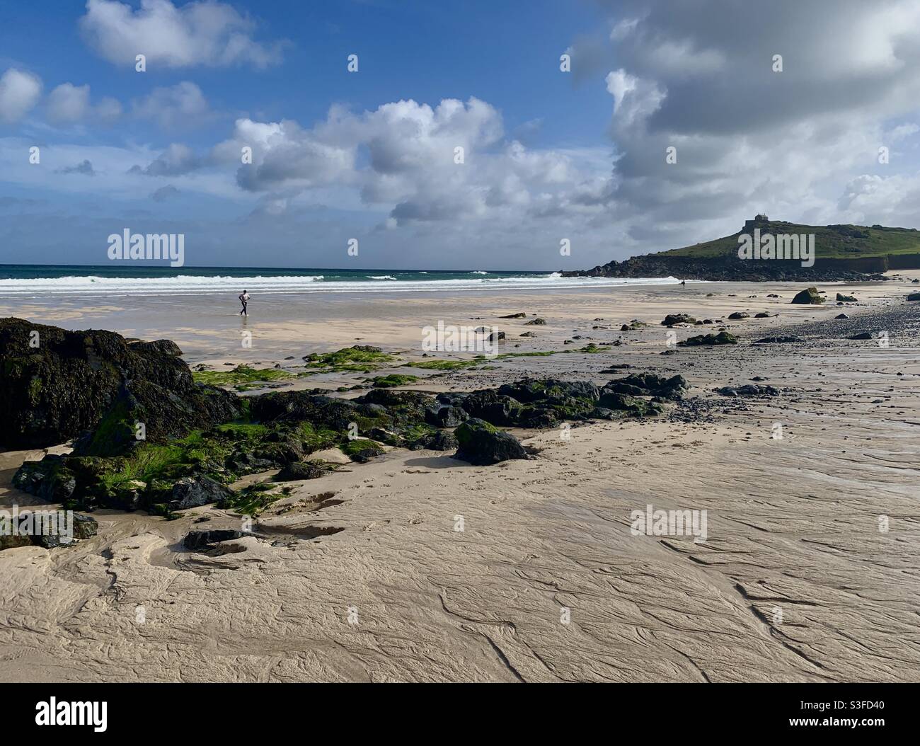 Beauté sauvage de la plage de Porthmeor Cornwall Banque D'Images