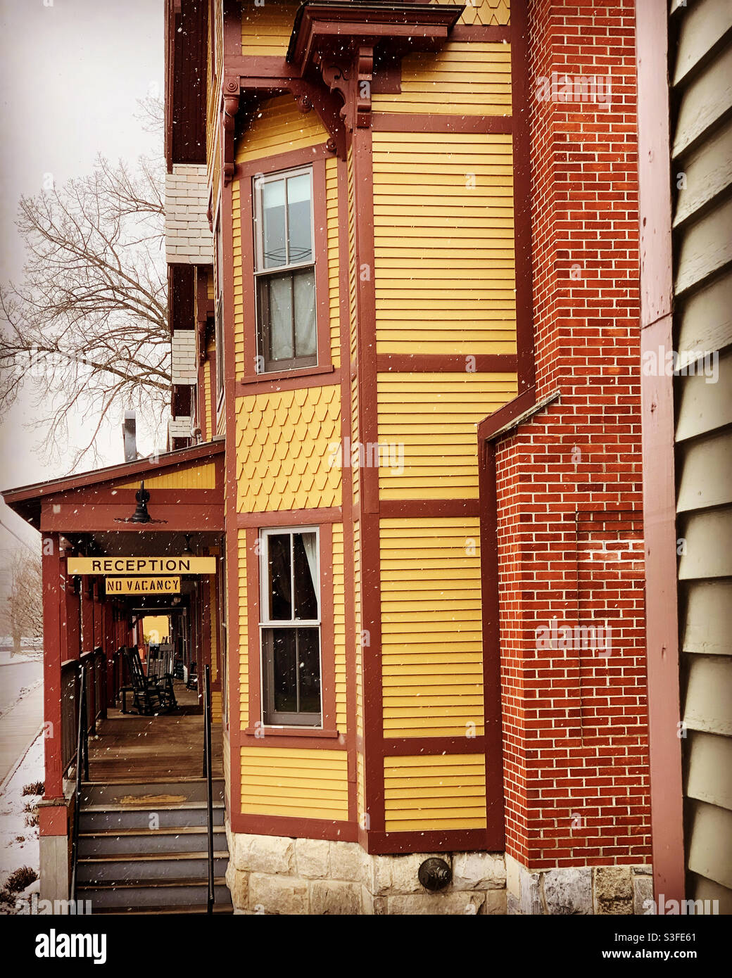 Janvier 2021, The Porches Inn at MASS MoCA, North Adams, Massachusetts, États-Unis Banque D'Images