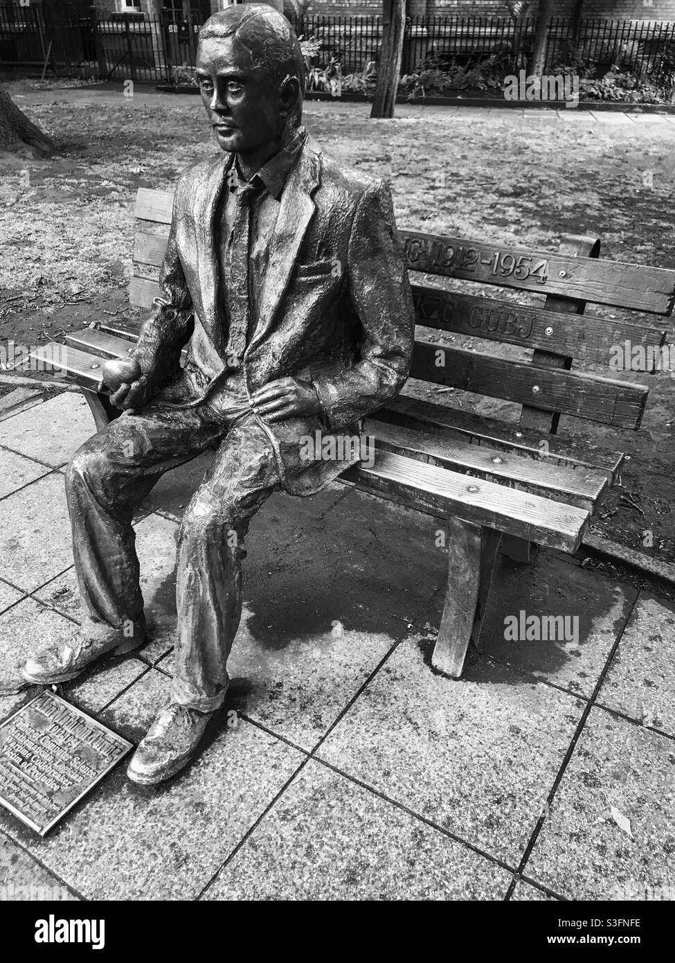 Alan Turing sculpture, Manchester Banque D'Images