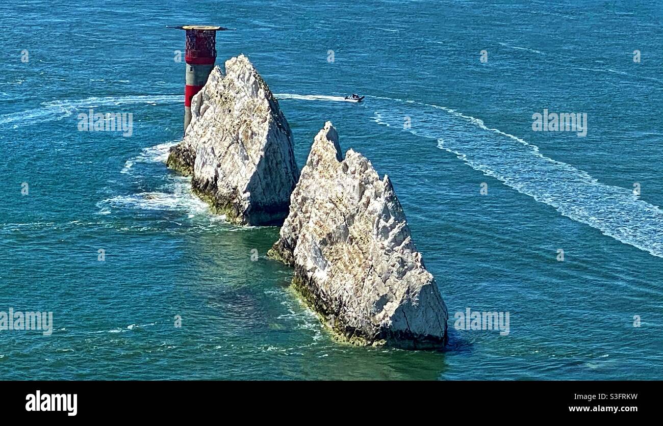 Les aiguilles. Île de Wight. Banque D'Images
