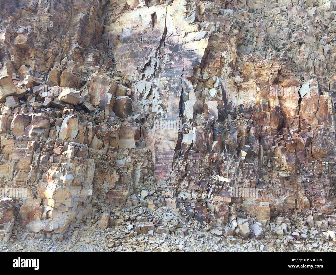 Magnifique roche de schiste avec de belles couleurs et un design fait par la nature. Banque D'Images