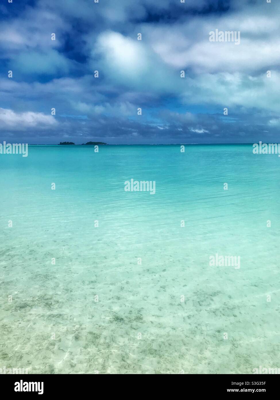 Lagune à Aitutaki, Îles Cook - Image de stock capturée avec un smartphone