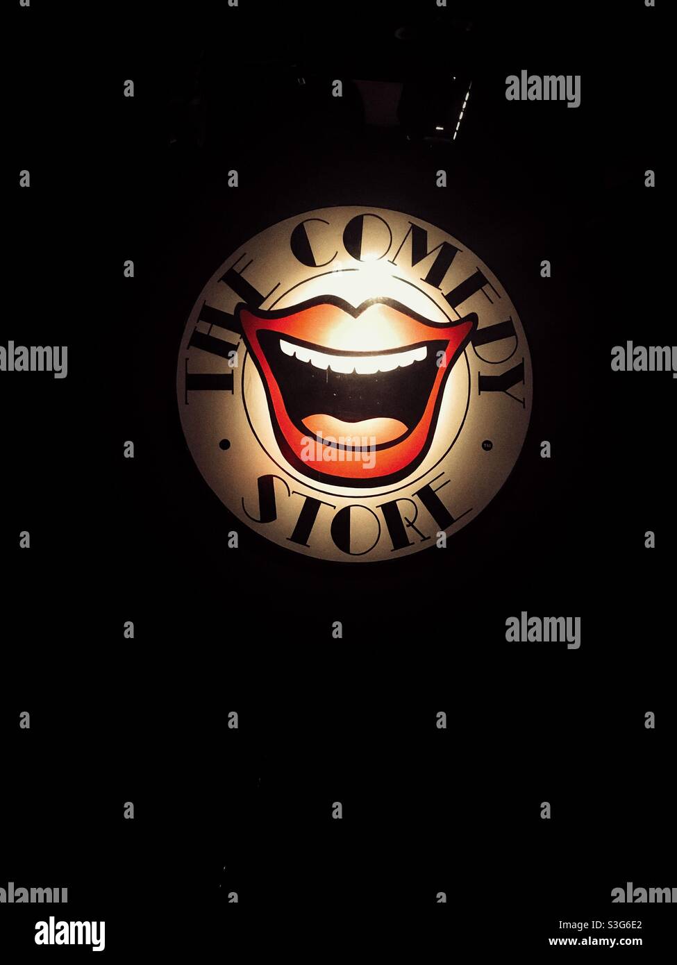 Le logo Comedy Store, Londres Banque D'Images