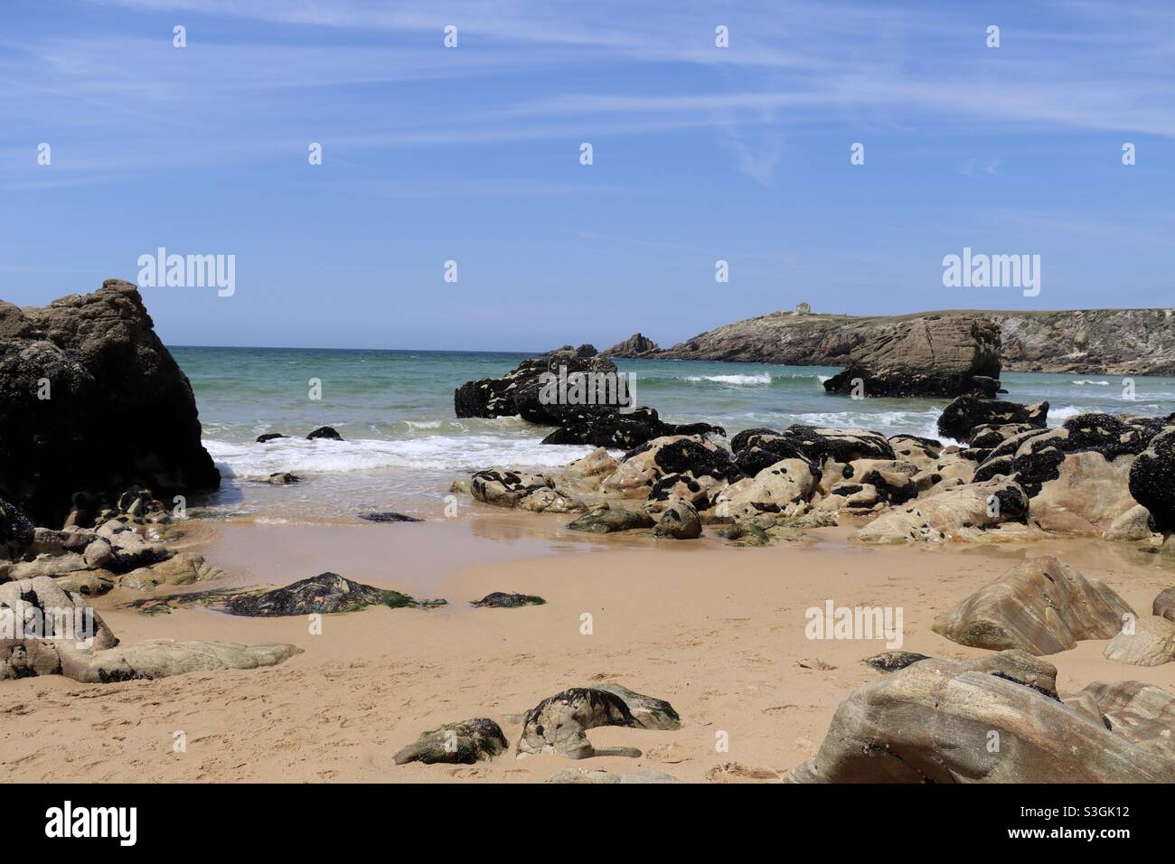 Plage en Bretagne en été - Image de stock capturée avec un smartphone