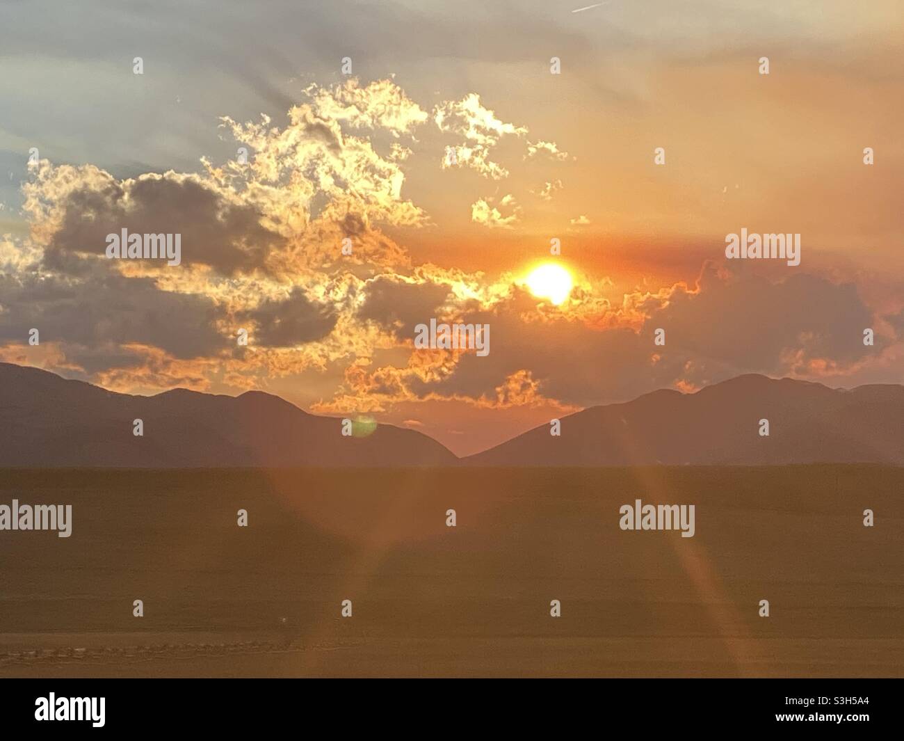 Coucher de soleil sur la montagne du Colorado Banque D'Images