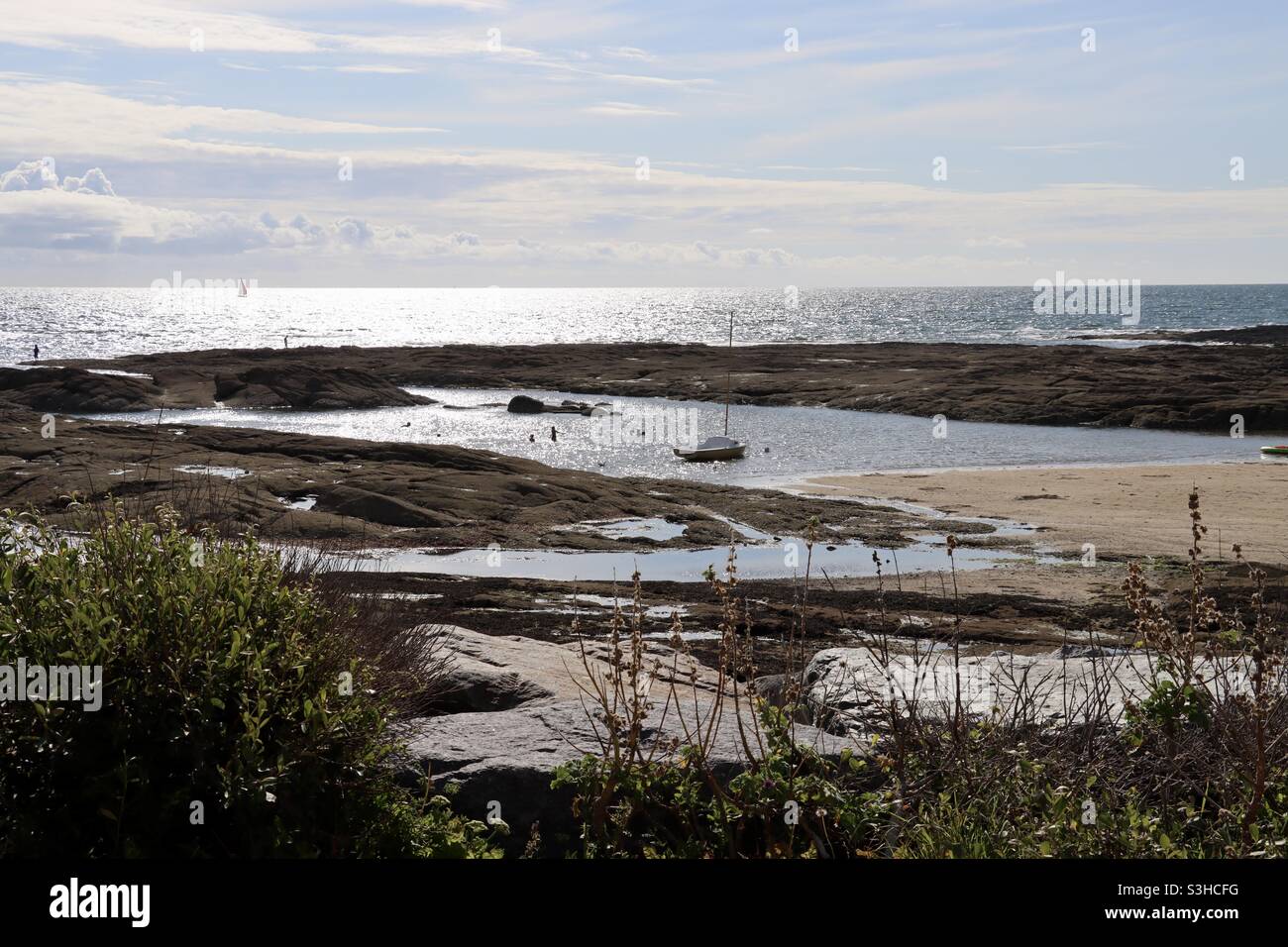Belle plage de la Turballe, Loire Atlantique, France à l'été 2021 Banque D'Images