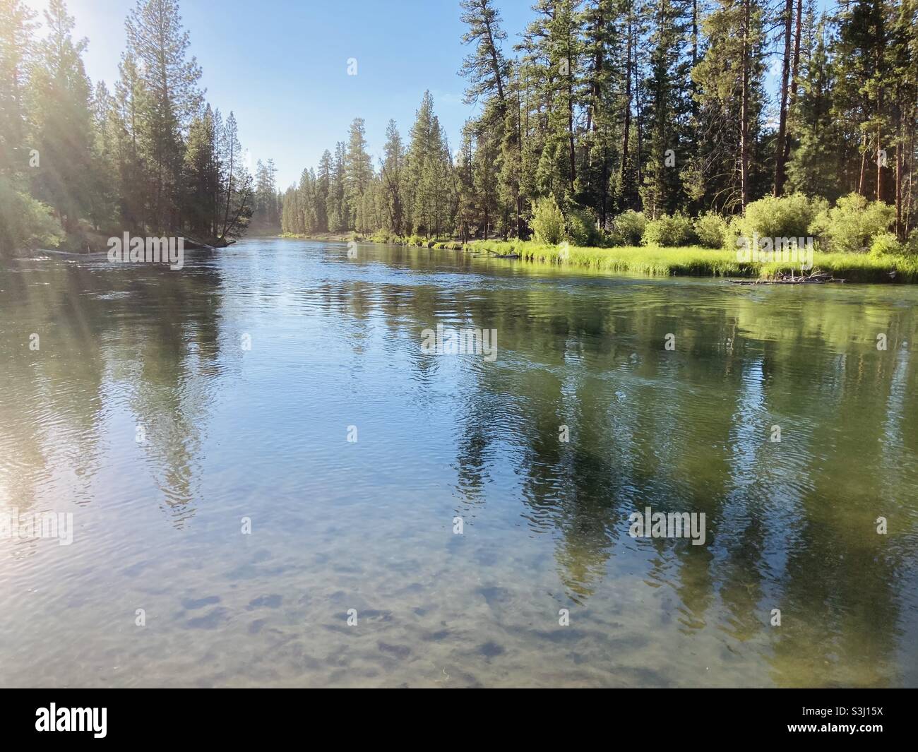 Rivière Deschutes dans le centre de l'Oregon. Banque D'Images