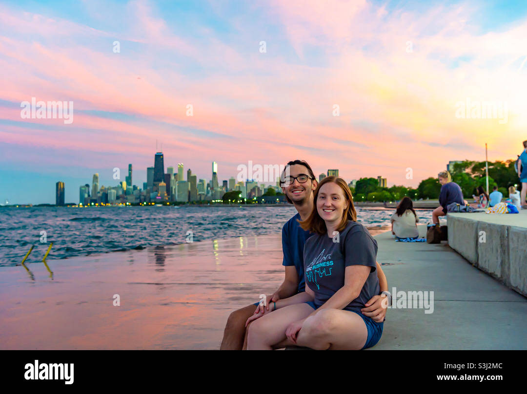 Couple de Chicago - Image de stock capturée avec un smartphone
