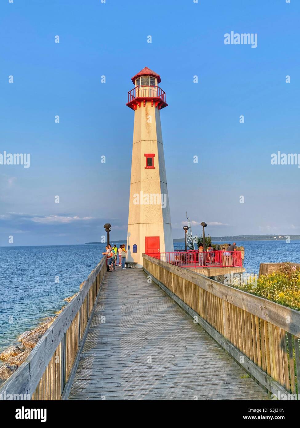 Phare à St Ignace, Michigan - Image de stock capturée avec un smartphone