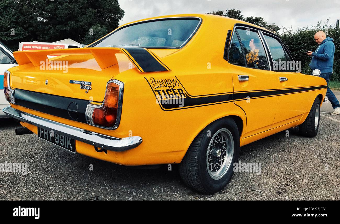 Hillman Avenger Tiger Rally car au Castle Combe circuit Rally Day Banque D'Images