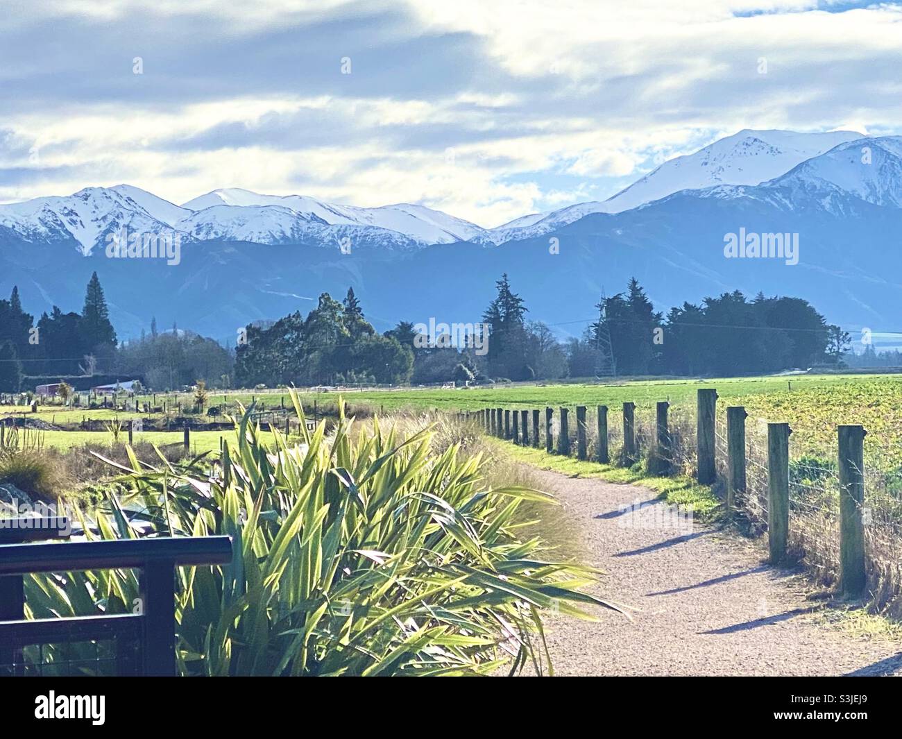 Vue sur les Alpes du Sud, Nouvelle-Zélande Banque D'Images