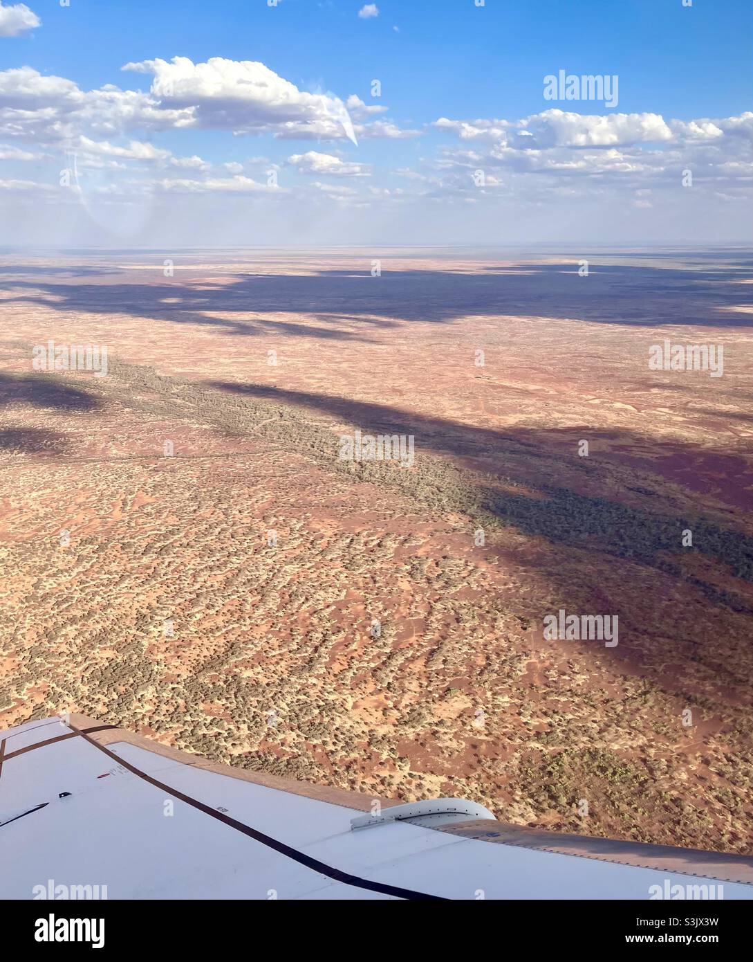 Le Pilbara Australie occidentale vu par une fenêtre d'avion Banque D'Images