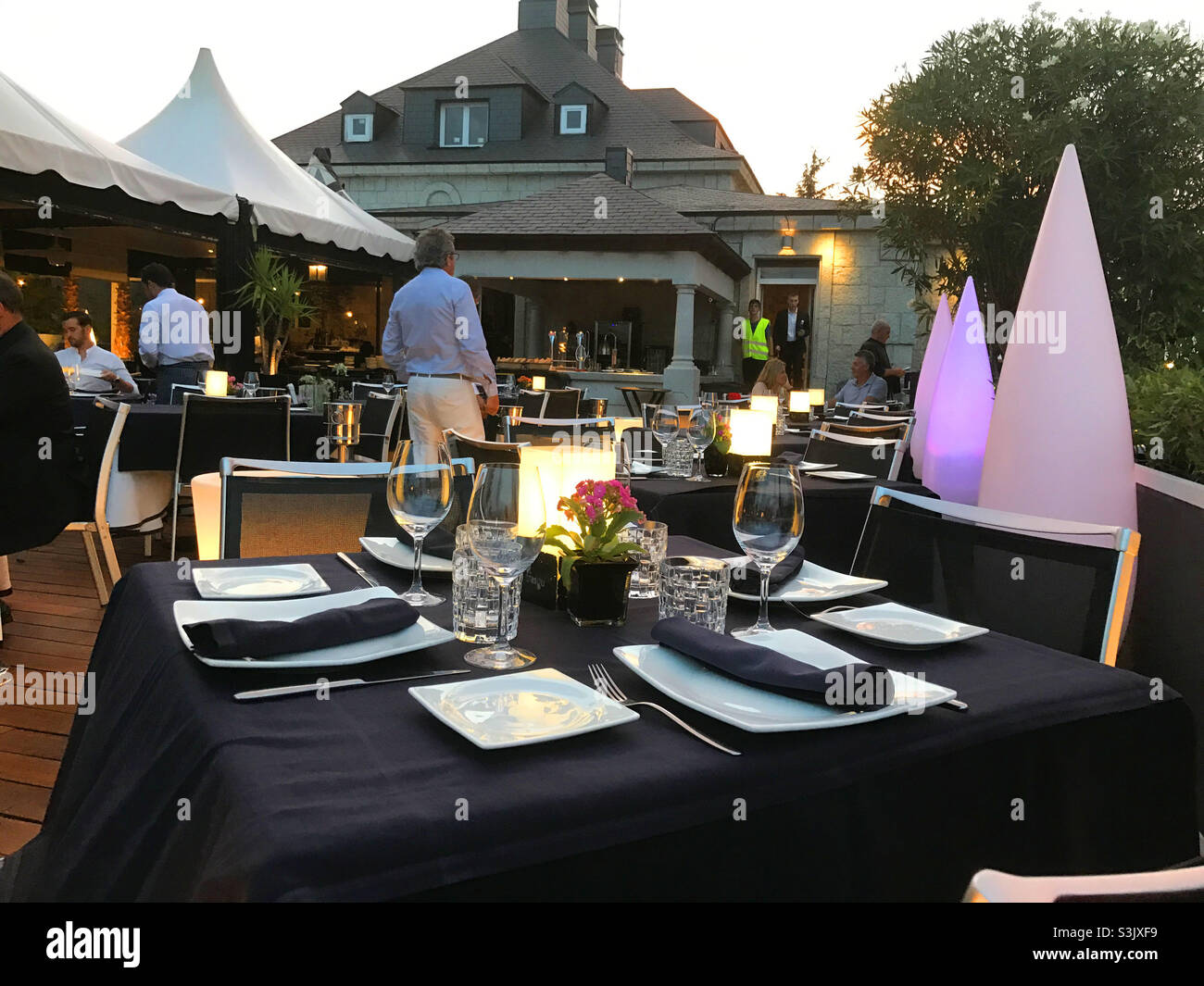 Terrasse du restaurant de luxe. Madrid, Espagne Banque D'Images