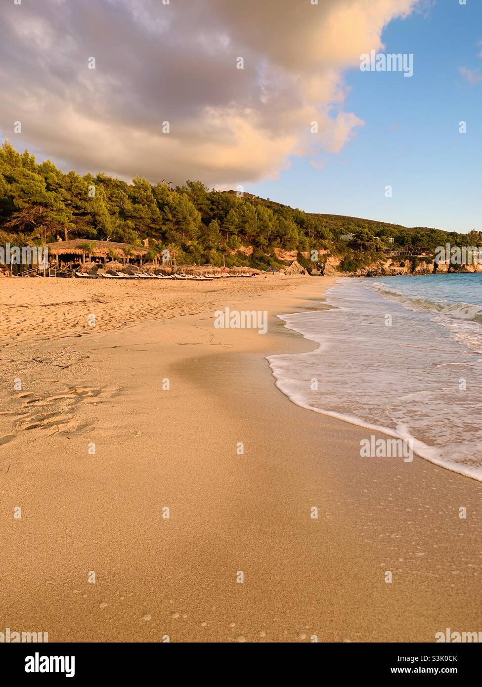 Sable doré au coucher du soleil à kefalonia Banque D'Images