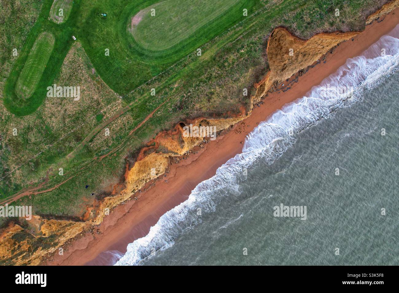 Parcours de golf Cliff Top à West Bay Dorset royaume-uni Banque D'Images