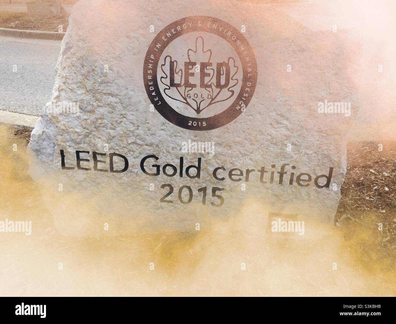Or LEED.Premier prix en ingénierie environnementale et développement durable. Banque D'Images