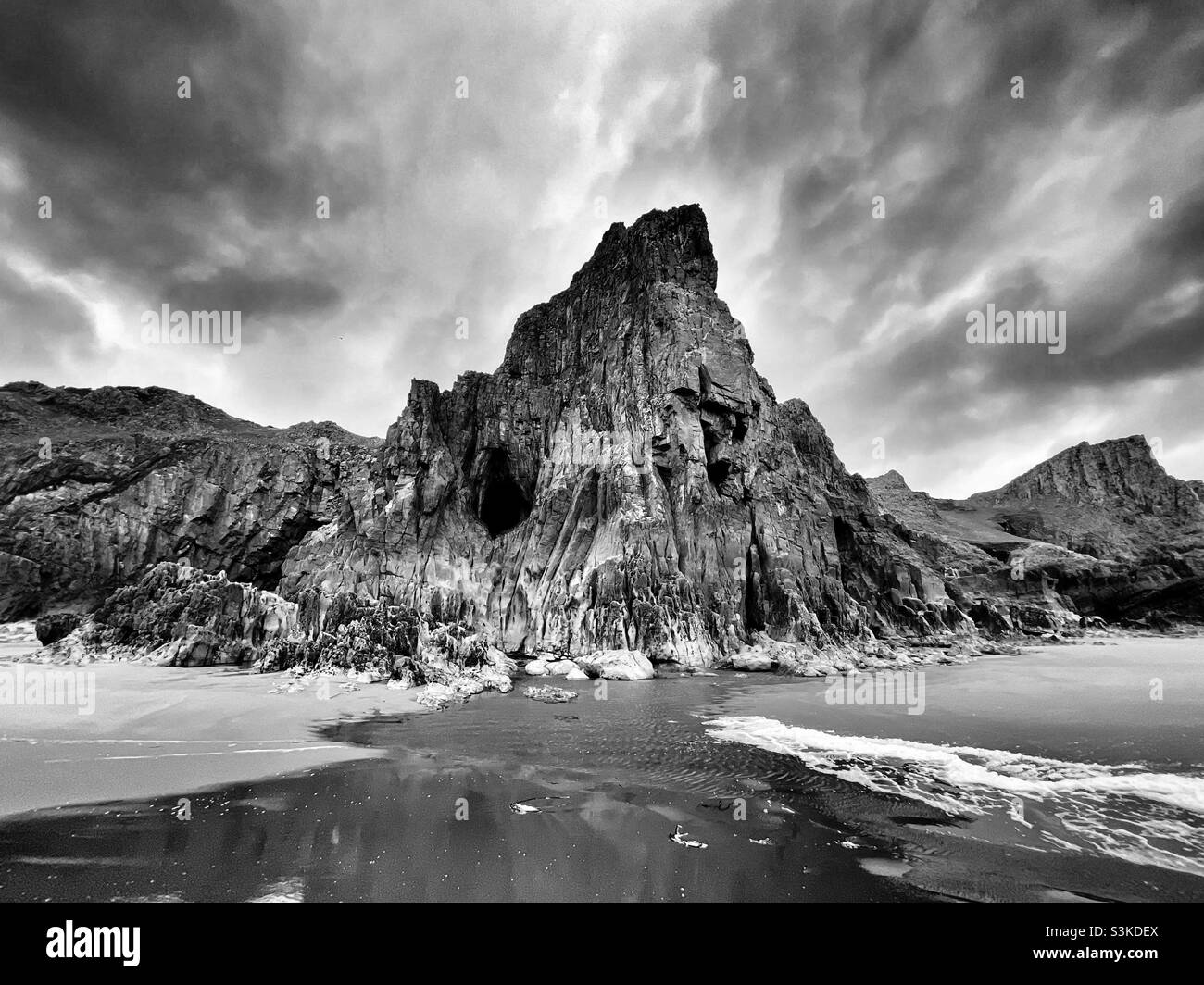 Plage de Mewslade, Gower, sud-ouest du pays de Galles, novembre. Banque D'Images